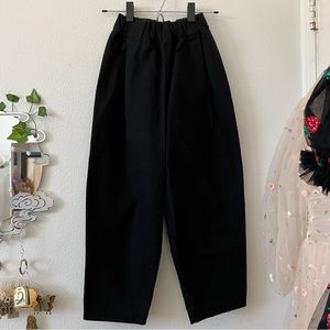 elizabeth suzann andy trousers in black cotton canvas xxs